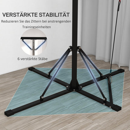 Height-adjustable stand for punching bag in steel, freestanding