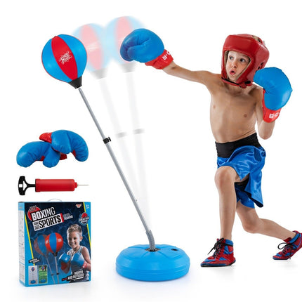 Punching ball 120-154cm height adjustable standing punching ball punching bag set boxing set children blue
