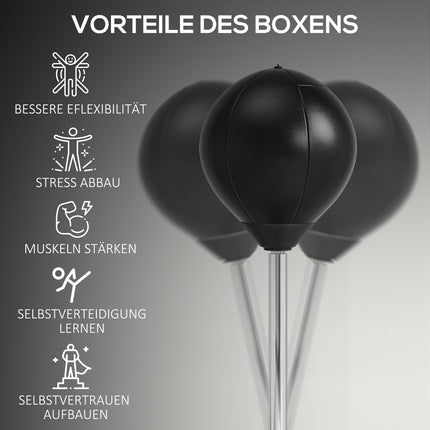 Adjustable punch ball set, 125-145 cm with gloves and pump