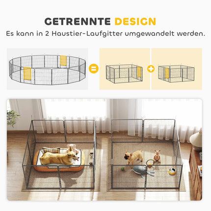 Puppy Playpen, 16 Panels, Foldable with Door, 3.2m x 3.2m