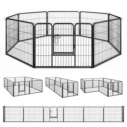 Puppy Playpen, 60cm High, 8-Panel Foldable Metal Fence