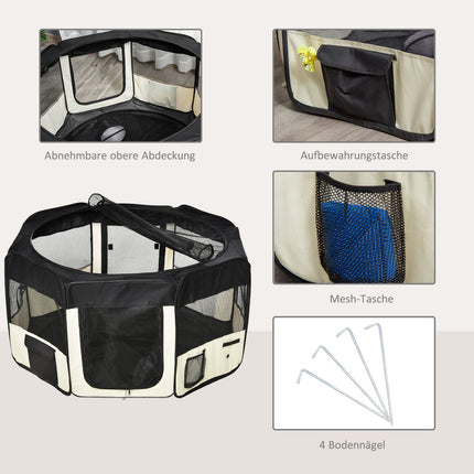 Puppy Run Outdoor Ren Dierenbox Box Puppyhek, 600D Oxford, Ø120Xh58Cm