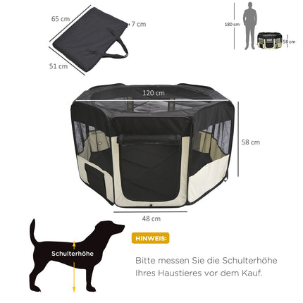 Puppy Run Outdoor Ren Dierenbox Box Puppyhek, 600D Oxford, Ø120Xh58Cm
