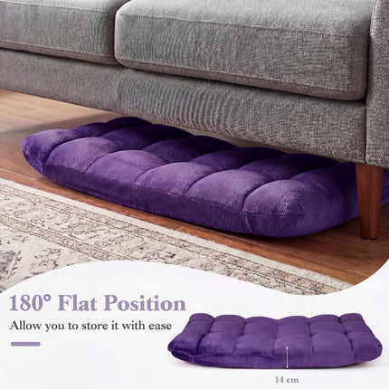 Purple Folding Floor Chair with Adjustable Backrest