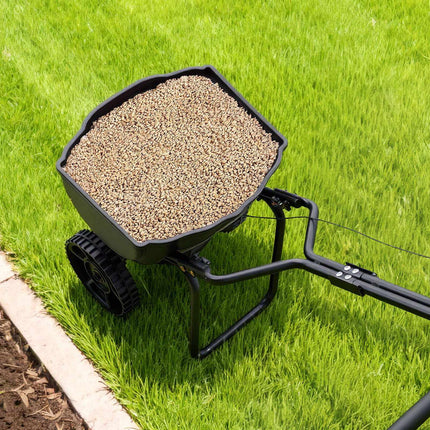 Push Broadcast Spreader, 15 lb Hopper, 10 in Tires