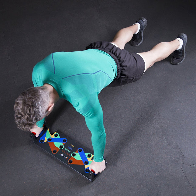 Push-upbord, rood, multi-positie fitnessapparaat