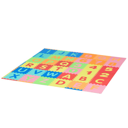 Play mat for children, EVA foam, letters and numbers, 60 pcs