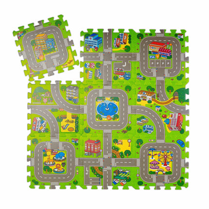 Puzzle Mat Road with Animals