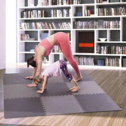 Puzzle Mat for Gym Equipment, Dark Gray, 9 Pieces