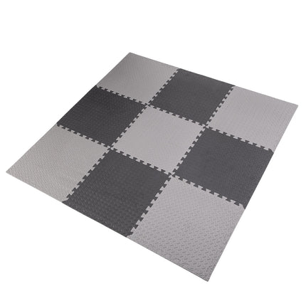 Puzzle Mat for Gym Equipment, Light Gray, 9 Pieces