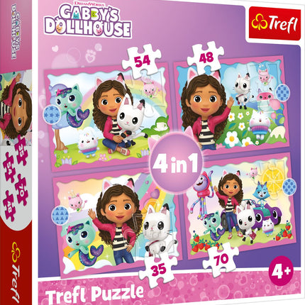 Puzzle Set 4-in-1 for Gabby's Dollhouse, Engaging Fun for Kids