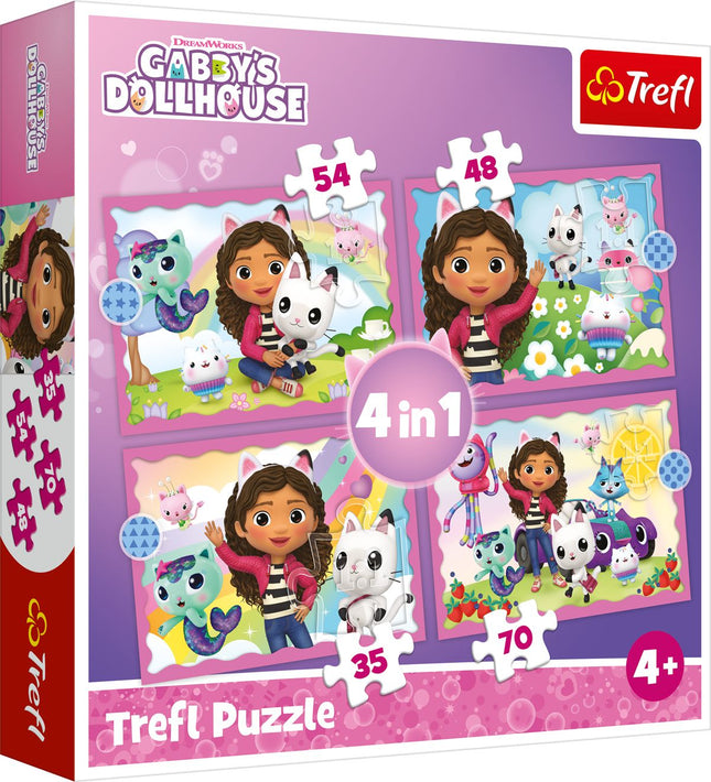 Puzzle Set 4-in-1 for Gabby's Dollhouse, Engaging Fun for Kids