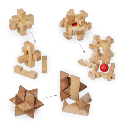 Puzzle in wood and metal