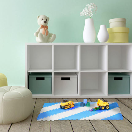Puzzle mat blue-white