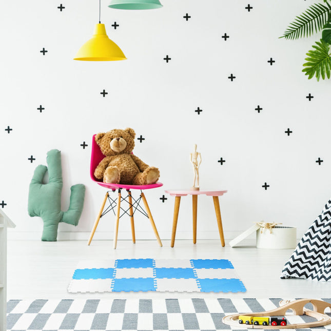 Puzzle mat blue-white