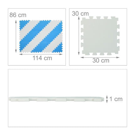 Puzzle mat blue-white
