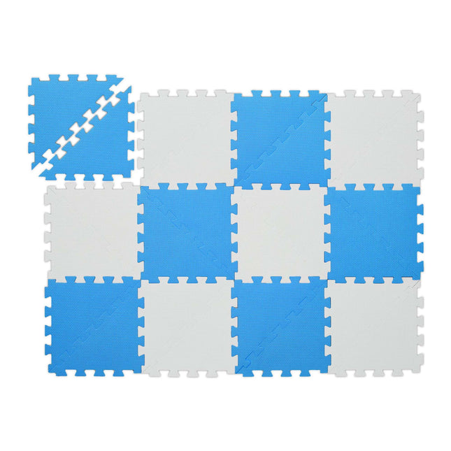Puzzle mat blue-white