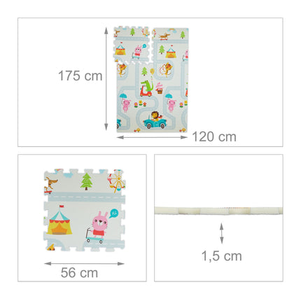 Puzzle mat duo: owl / elephant