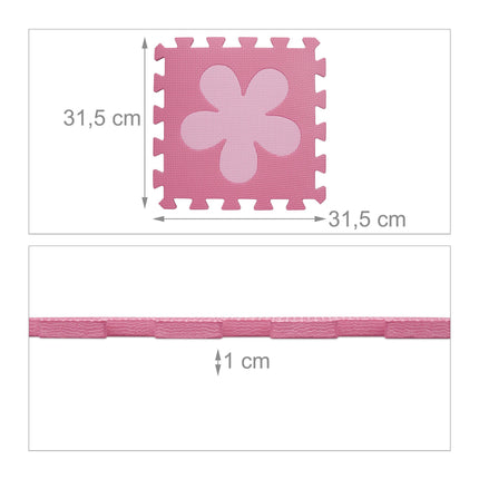 Puzzle mat floral pattern