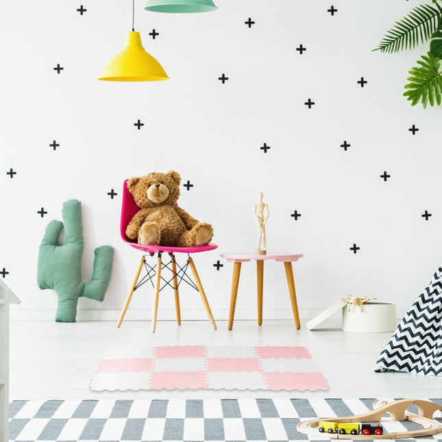 Puzzle mat pink-white