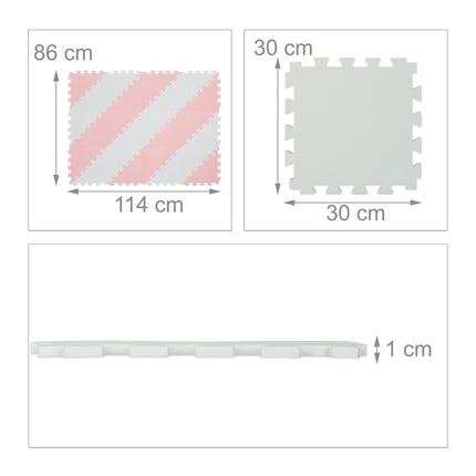 Puzzle mat pink-white