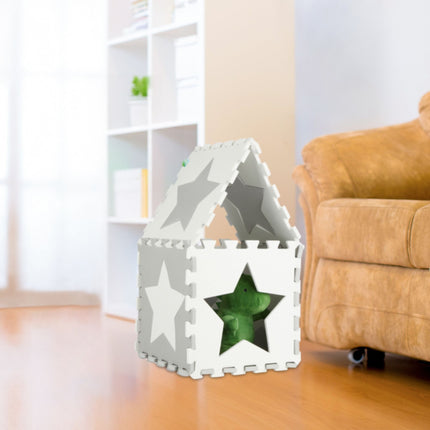 Puzzle mat stars light grey