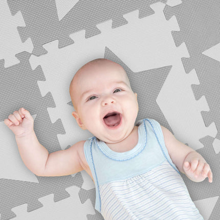 Puzzle mat stars light grey