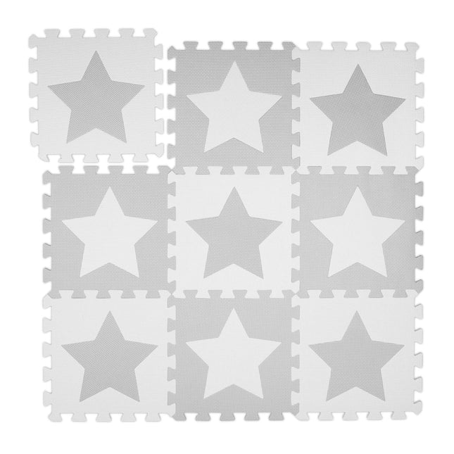 Puzzle mat stars light grey