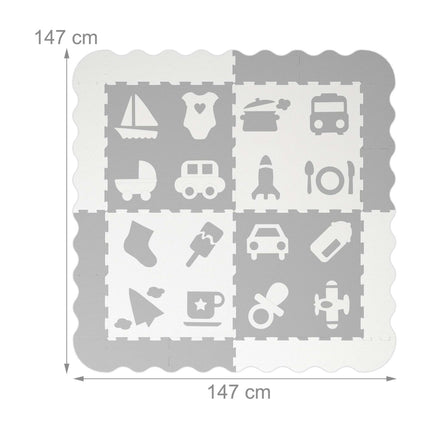 Puzzle mats with symbols