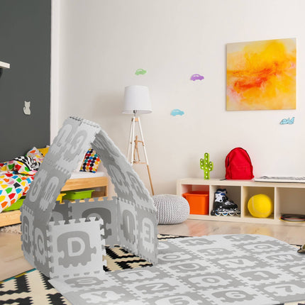 Puzzle mat with ABC and numbers