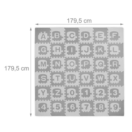 Puzzle mat with ABC and numbers