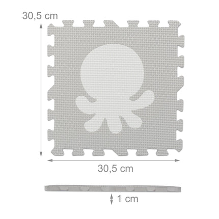 Puzzle mat with animal motifs