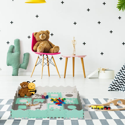 Puzzle mat with edge
