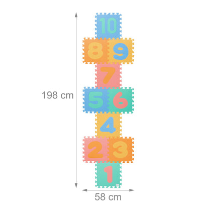 Puzzle mat with numbers