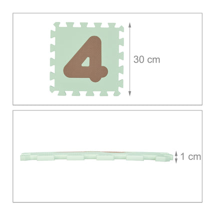 Puzzle mat with numbers and border