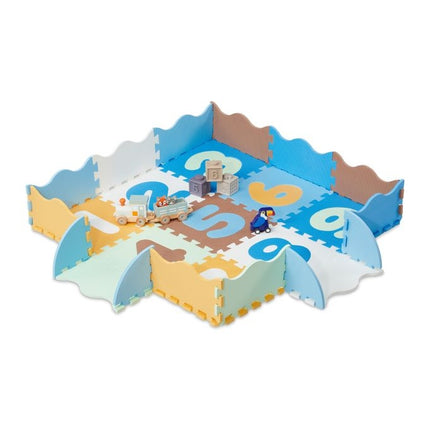 Puzzle mat with numbers and border