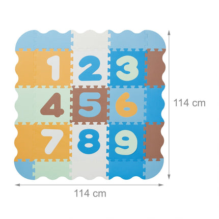 Puzzle mat with numbers and border