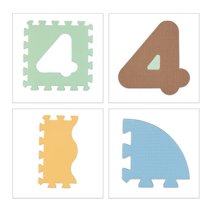 Puzzle mat with numbers and border
