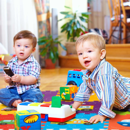 Puzzle mat with vehicles