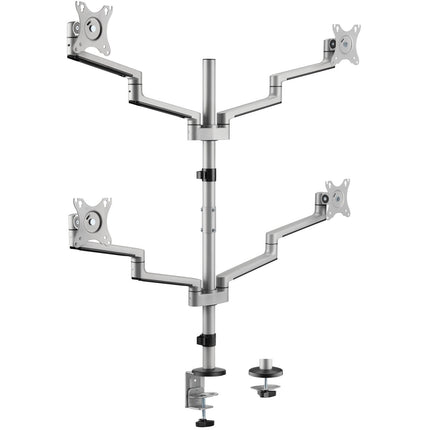 Quad Monitor Mount 17-32" Aluminum with Cable Management
