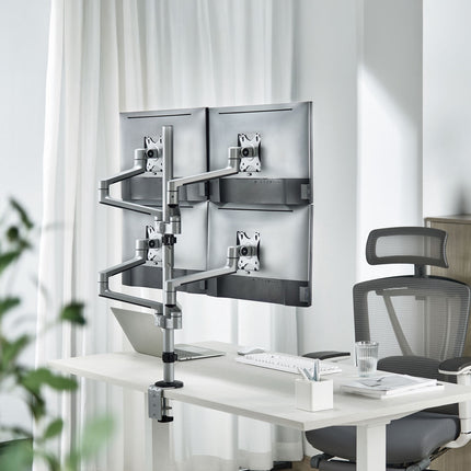 Quad Monitor Mount 17-32" Aluminum with Cable Management