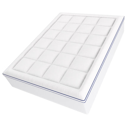 Queen Mattress Topper, 4 Inch Cooling Gel Memory Foam, Fiber Fill