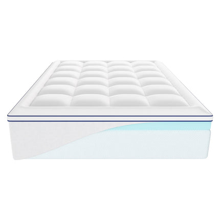 Queen Mattress Topper, 4 Inch Cooling Gel Memory Foam, Fiber Fill