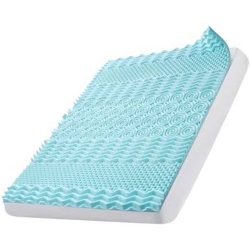 Queen Memory Foam Mattress Topper, 2 in, Cooling Gel, 7 Zones