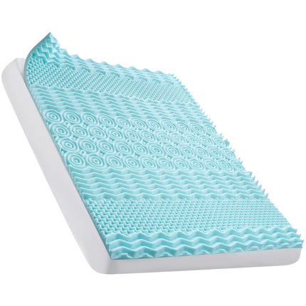 Queen Memory Foam Mattress Topper, 2 in, Cooling Gel, 7 Zones