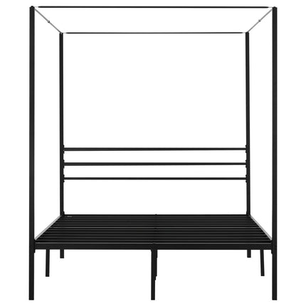 Queen Metal Canopy Bed Frame, 4-Post, Underbed Storage