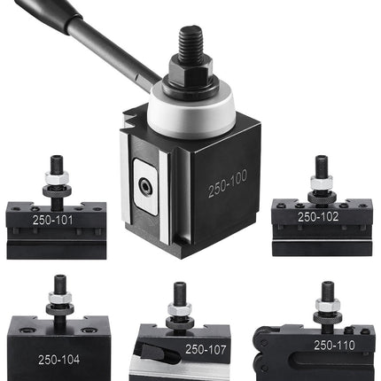 Quick Change Tool Post Set, 6-Piece Wedge, 6–12 in Lathe