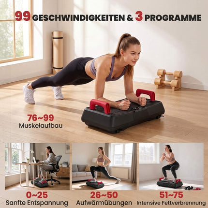 Quiet Vibration Plate with Adjustable Handles & Seat