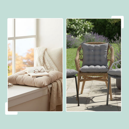 Quilted Chair Cushions, 4-Pack, Square with Ties