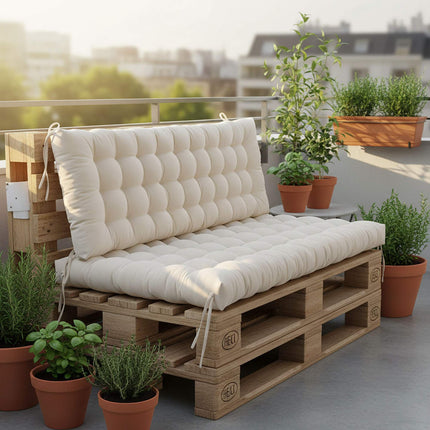 Quilted Garden Bench Cushion with Ties